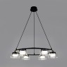 Люстра подвесная с черным основанием и прозрачными плафонами, 6 ламп GX53 (нет в комплекте) Lightstar Fico II 740167