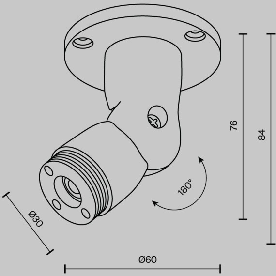 Шарнирное основание для накладного монтажа системы Maytoni Shelf без ввода питания C027CS-B