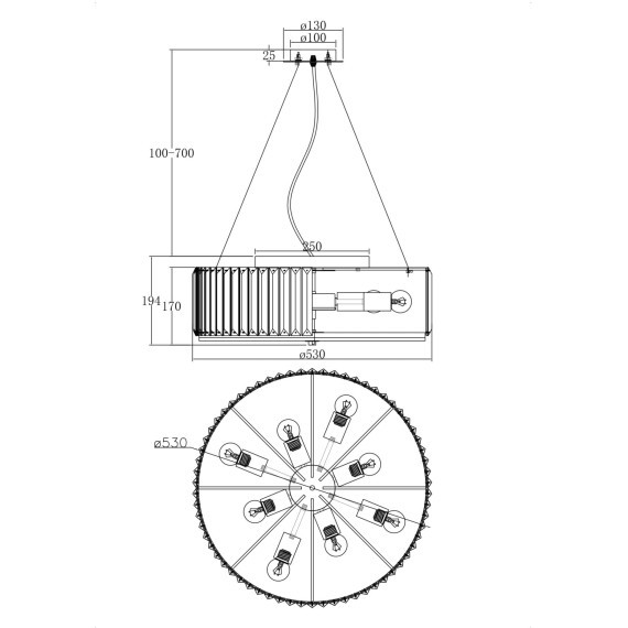 Потолочный светильник Maytoni MOD080CL-08CH