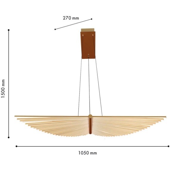 4380-2P, подвесная люстра, L1050xW270xH1500, LEDx60W, 4200LM, 4000K, included
