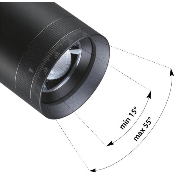 359961 Черный трековый спот с изм. углом рассеивания света 15-55° и перекл. цв. температуры 3000;4000;6000К 220В 15Вт 830Лм CRI90 Novotech VECTOR