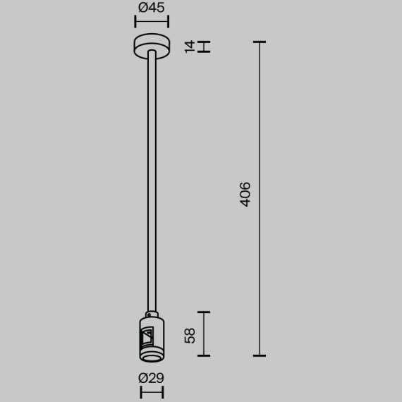 Крепление потолочное Medium одинарное Maytoni Flarity платина TRA158C-SL1-PT