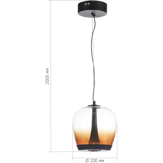 SL6014.413.01 Светильник подвесной ST-Luce Черный/Коричневый, Черный LED 1*17W 3000K RIPPLE