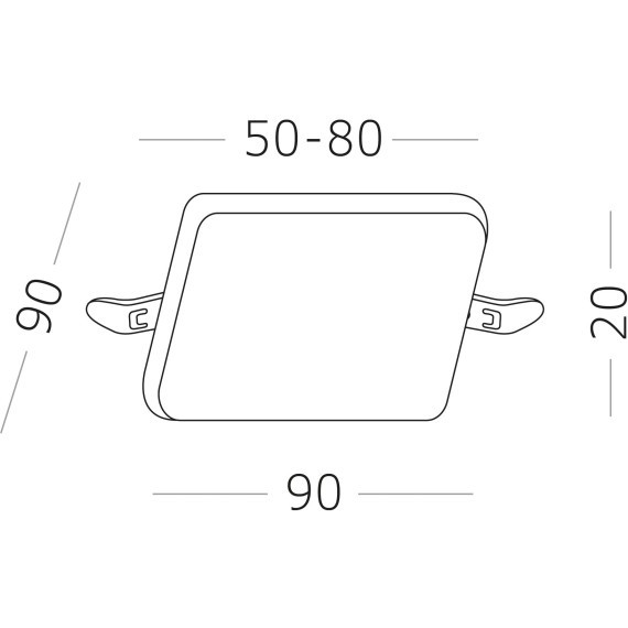 ST700.038.08 Св-к встр. Белый LED 1*8W 3000K 690Lm Ra80 120° IP20 L90xW90xH20 85-265V Встраиваемые светильники