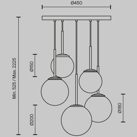 Подвесной светильник Maytoni MOD321PL-05B