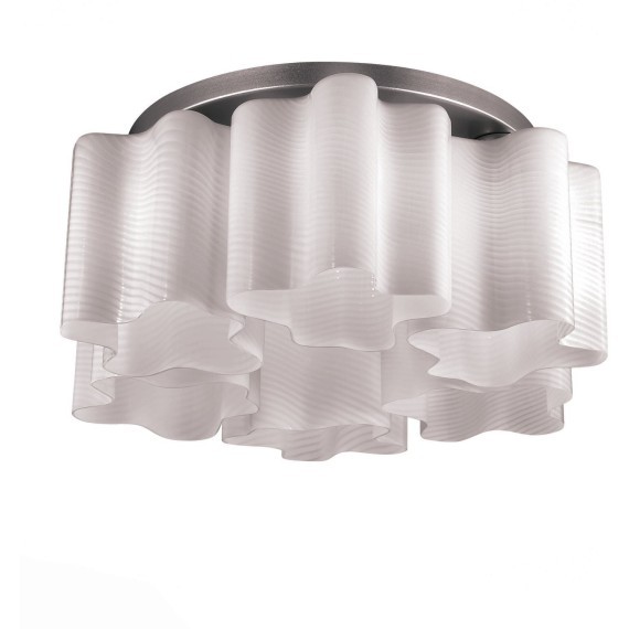 SL117.502.06 Люстра потолочная ST-Luce Серебристый/Белый с полосками E27 6*60W ONDE