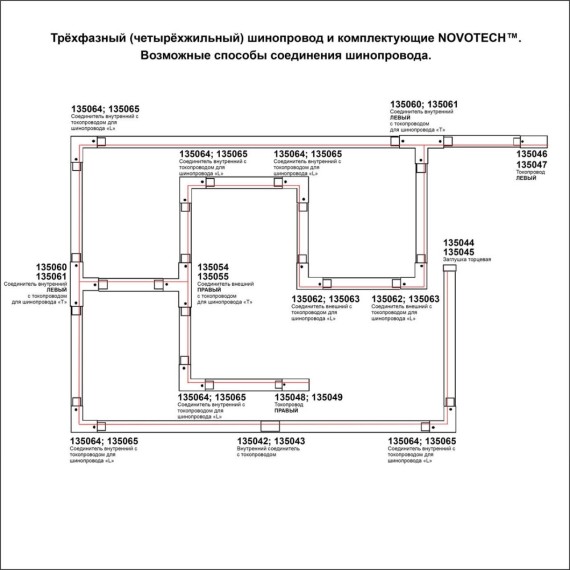 3м черный трехфазный шинопровод Novotech 135240