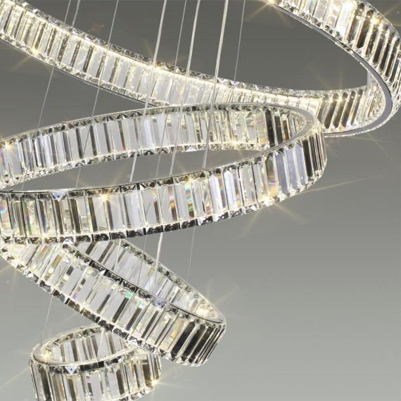 Люстра подвесная кольцевая хрустальная Odeon Light LED 260W 4000K 30600Лм VEKIA 4930/260L