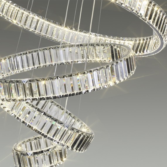 Люстра подвесная кольцевая хрустальная Odeon Light LED 260W 4000K 30600Лм VEKIA 4930/260L