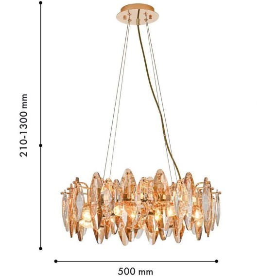 4719-8P, Подвесная люстра, D500xH210/1100, 8xE14x40W, excluded