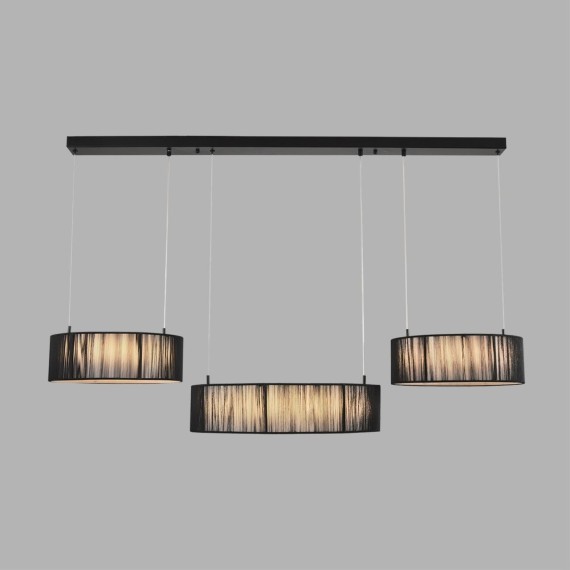 8371/70L Подвесная люстра с 3 тканевым плафонами-кольцами диаметром 35;50;35см и ступенчатым перекл. цветовой температуры 70Вт 3144Лм 3000;4000;6000K CRI80 220V Lumion KAVA