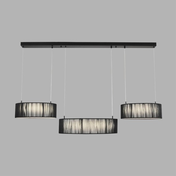 8371/70L Подвесная люстра с 3 тканевым плафонами-кольцами диаметром 35;50;35см и ступенчатым перекл. цветовой температуры 70Вт 3144Лм 3000;4000;6000K CRI80 220V Lumion KAVA