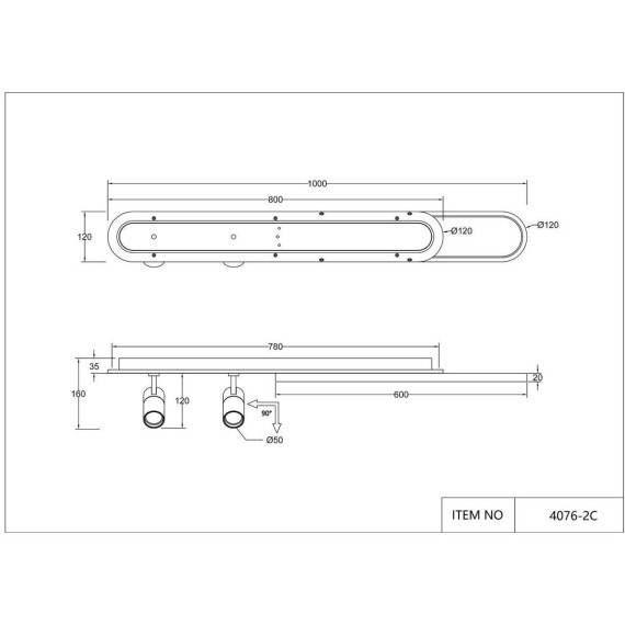 Настенно-потолочный светильник Planar 4076-2C
