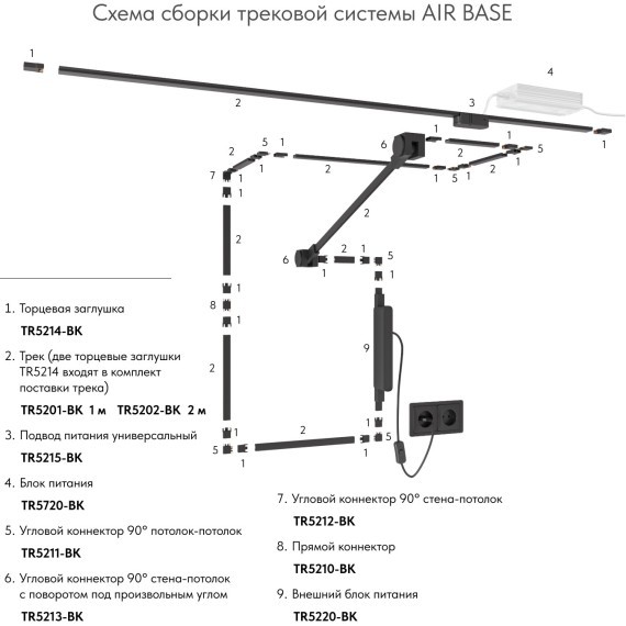 Блок питания накладной 150Ватт Denkirs AIR TR5220-BK