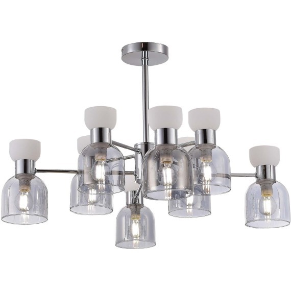 SLE1045-102-08 Светильник потолочный Хром/Белый,  Дымчатый E14 8*40W VENTO