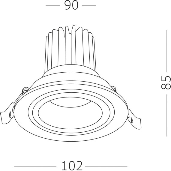 ST705.538.10 Св-к встр. Белый LED 1*10W 3000K 750Lm Ra90 38° IP20 D102xH85 170-240V Встраиваемые светильники