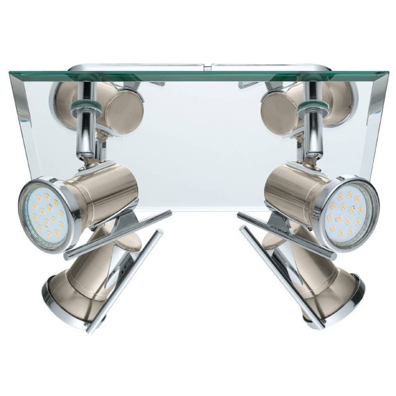 31267 EGLO TAMARA 1 Светодиодный спот 4xGU10, 12Вт, IP44, никель, стекло