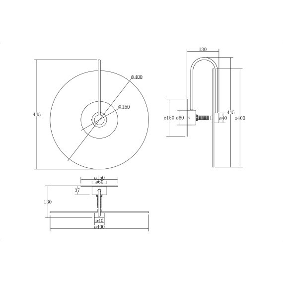 Бра Maytoni MOD305WL-01B Mare под лампу 1xG9 40W