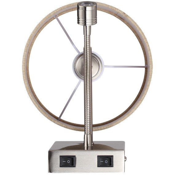 8250/2W MODERNI LN25 000  никель/бежевый, металл/текстиль бра Е14 40W+ LED 3W 4000K 220V NIKKI