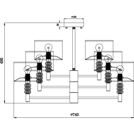 Люстра потолочная Maytoni MOD527PL-06N LINCOLN под лампы 6xE14 40W