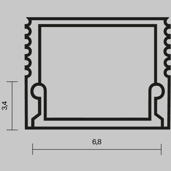 Рассеиватель для профиля 08×09 (Чёрный, 2 м), ALM-0809-B-DF-2M 642018