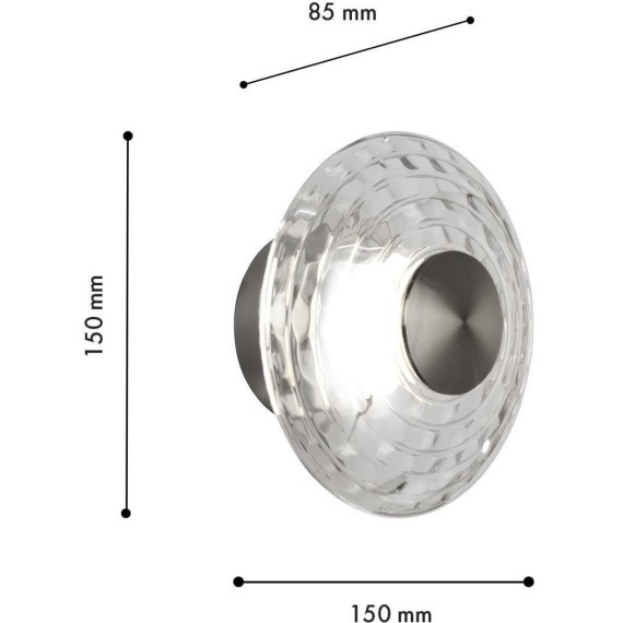 4643-1W, настенный светильник, D85xW150xH150, LEDx6W, 630LM, 4000K, included
