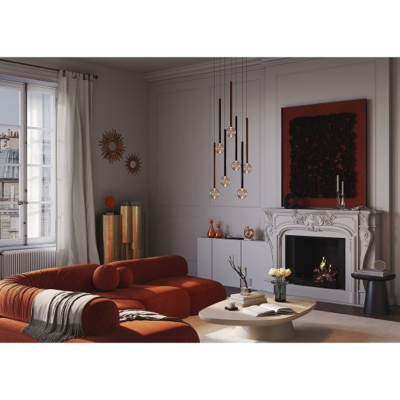 Подвесная каскадная светодиодная люстра "второй свет" LED 51W RA80 3950лм 3000К Maytoni Bubble dream MOD383PL-L40BBS3K