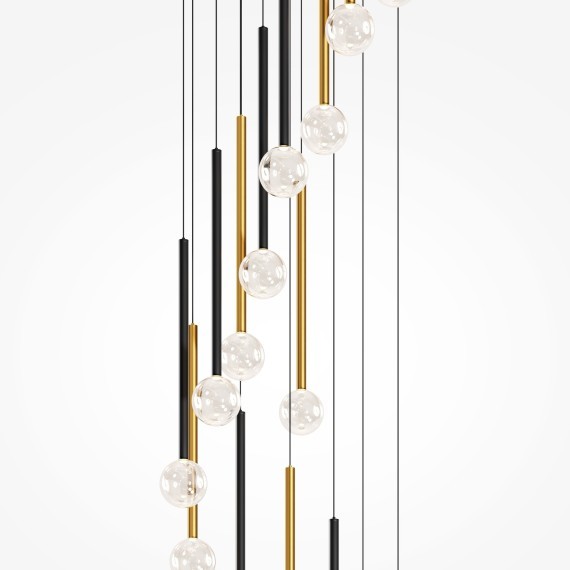 Подвесная каскадная светодиодная люстра "второй свет" LED 51W RA80 3950лм 3000К Maytoni Bubble dream MOD383PL-L40BBS3K