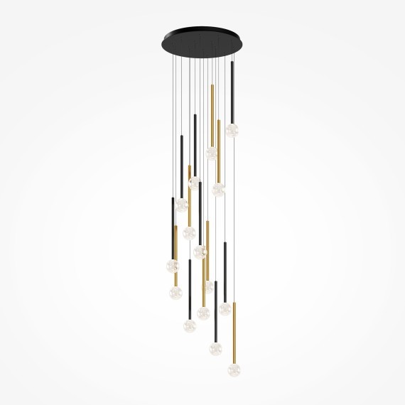 Подвесная каскадная светодиодная люстра "второй свет" LED 51W RA80 3950лм 3000К Maytoni Bubble dream MOD383PL-L40BBS3K