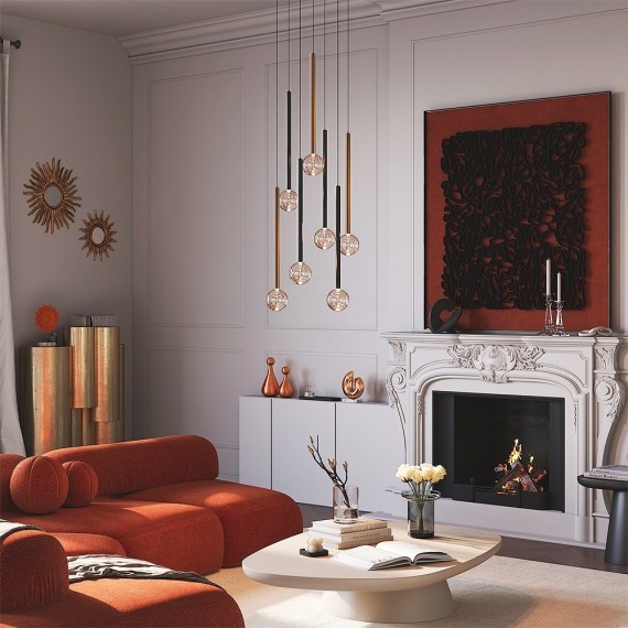 Подвесная каскадная светодиодная люстра "второй свет" LED 51W RA80 3950лм 3000К Maytoni Bubble dream MOD383PL-L40BBS3K