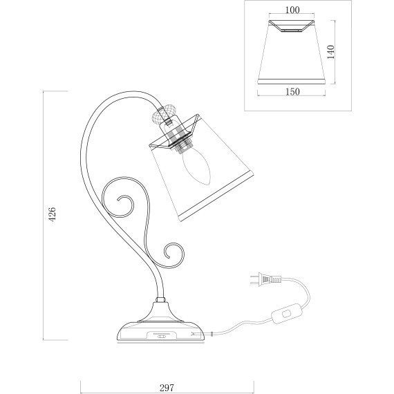 Интерьерная настольная лампа Driana  FR2405-TL-01-BZ