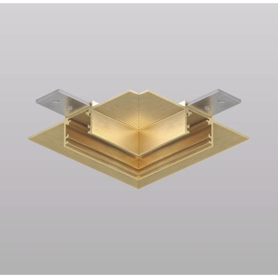 TR5705-SB Угловой элемент для шинопровода в ГКЛ 12.5мм цвет сатинированная латунь Denkirs Shine Hide 48V