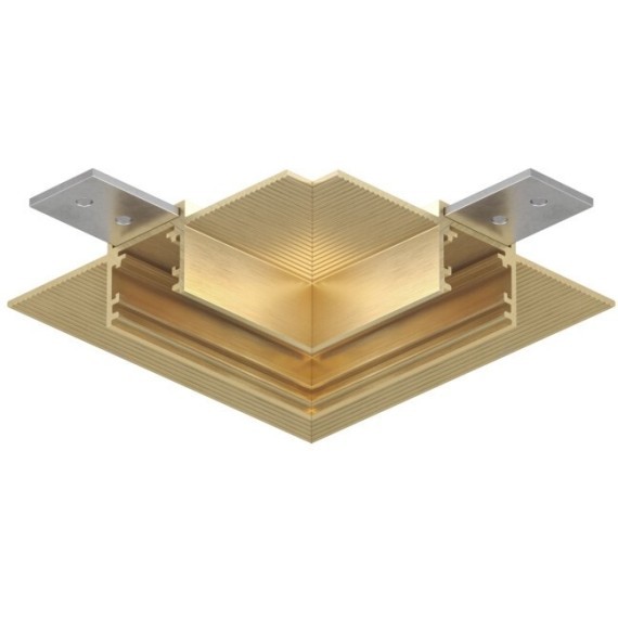 TR5705-SB Угловой элемент для шинопровода в ГКЛ 12.5мм цвет сатинированная латунь Denkirs Shine Hide 48V