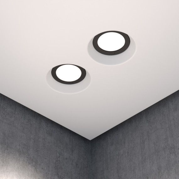 DL137-GU10-W Безрамочнный спот для ПВХ натяжных потолков под лампу GU10. В комплекте 3 белых и 1 черная рамка + антибликовый фильтр Maytoni Intro 2.0 Sharp