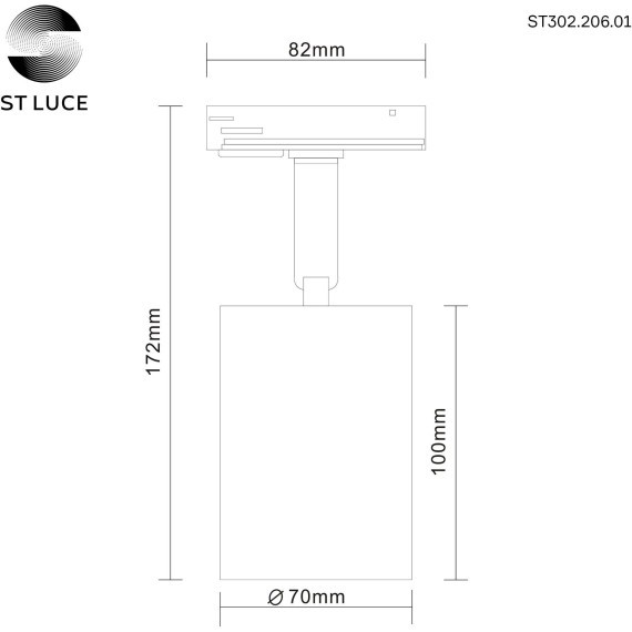 ST302.206.01 однофазный двужильный трековый светильник ST Luce под сменную лампу GU10