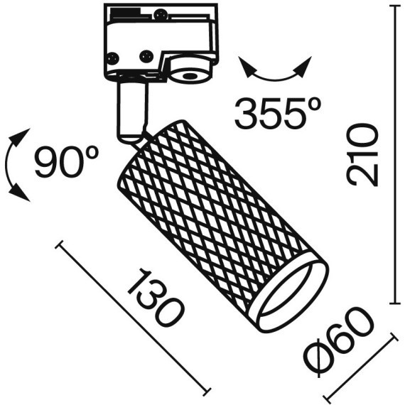 Однофазный двужильный трековый светильник Maytoni Unity TR011-1-GU10-G Focus Design под сменную лампу GU10
