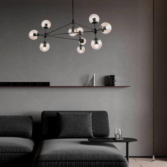 SLE154903-10 Светильник потолочный Черный/Янтарный E27 10*40W LACOTTA