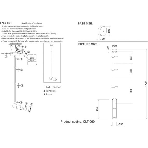 Плафон светильника Crystal Lux CLT 060_00 BL