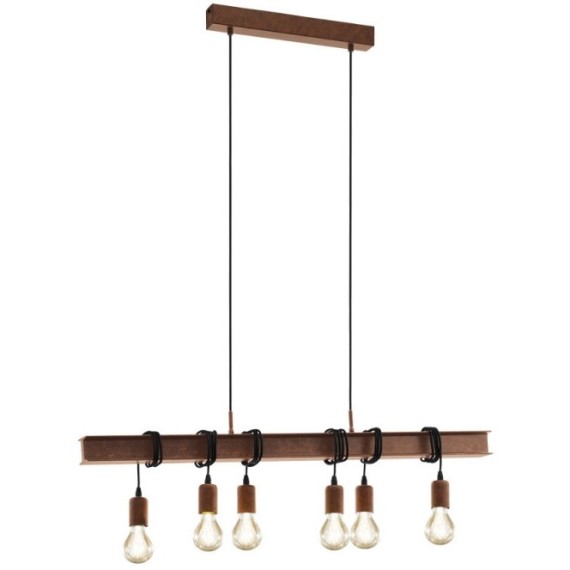 49859 Подвес TOWNSHEND 4, 6х60W (E27), L1005, B70, H1100, сталь, коричневый cостаренный