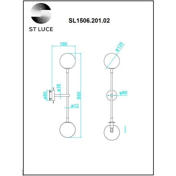 SL1506.201.02 Бра ST-Luce Золотистый/Прозрачный G9 2*5W 4000K CHIETI