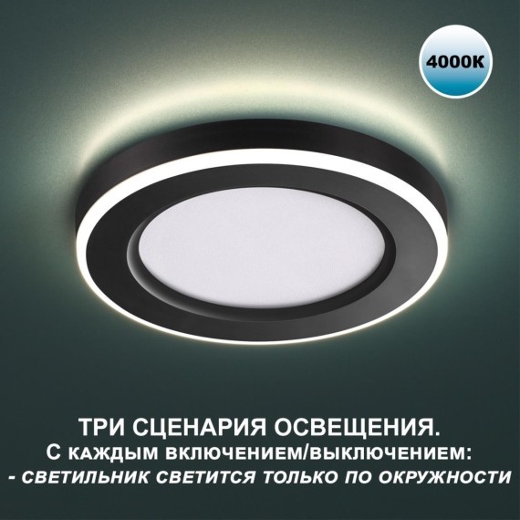 Светильник встраиваемый светодиодный (три сценария работы) IP20 LED 4000К 18W+6W 1680Лм SPAN 359017