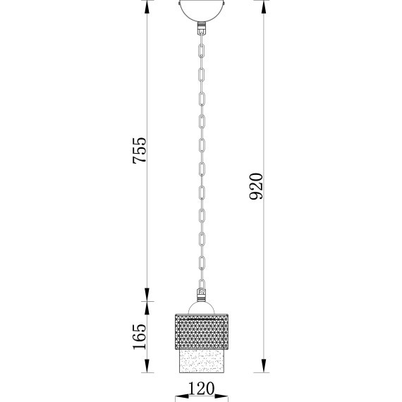 Подвесной светильник с 1 плафоном Freya FR2201-PL-01-G ORNELLA под лампу 1xE27 60W