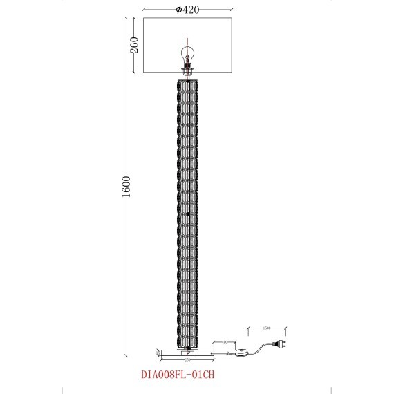 Торшер с выключателем Talento DIA008FL-01CH