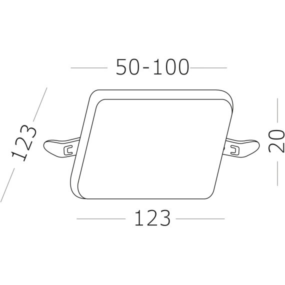 ST700.048.16 Св-к встр. Белый LED 1*16W 4000K 1 380Lm Ra80 120° IP20 L123xW123xH20 85-265V Встраиваемые светильники