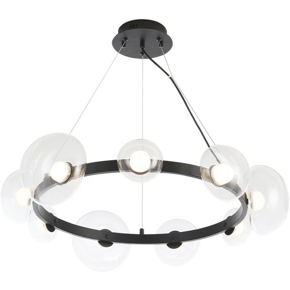 Люстра Crystal Lux BOSQUE SP9 BLACK/TRANSPARENT