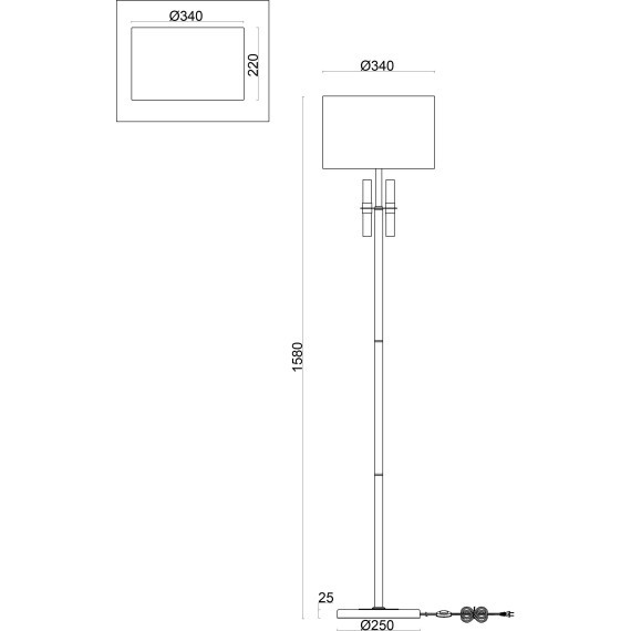 Торшер с абажуром Freya FR5186FL-01BS Lino под лампу 1xE27 60W