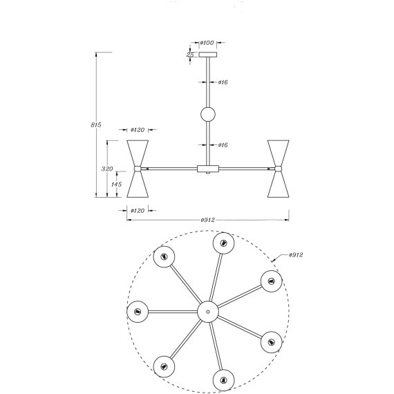 Подвесной светильник Maytoni MOD108PL-14GB