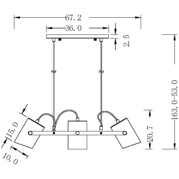 Подвесной светильник с 3 лампами Freya FR4005PL-03WB Elori под лампы 3xE27 25W