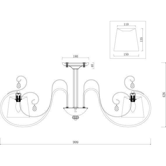 Люстра потолочная Freya FR2020-CL-08-BZ Simone под лампы 8xE14 40W
