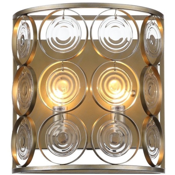 SL1105.201.02 Светильник настенный ST-Luce Золотистый с патиной/Золотистый, Прозрачный E14 2*60W SERANDA